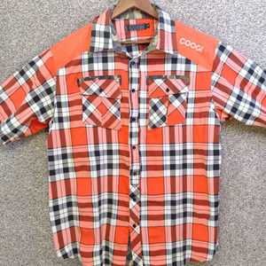 COOGI Men's Size 3XL Short Sleeve Button Up Shirt Plaid